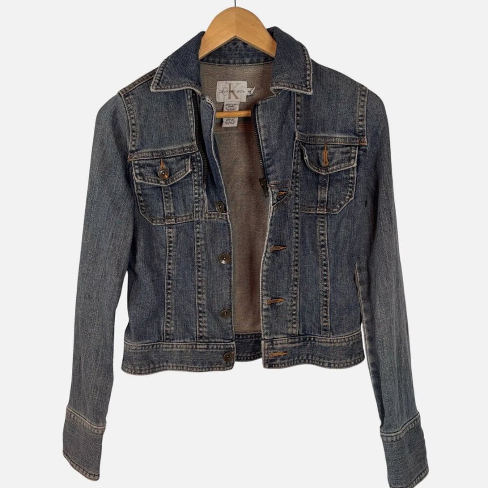 Women’s Calvin Klein Jeans Blue Denim Jean Jacket Size Small